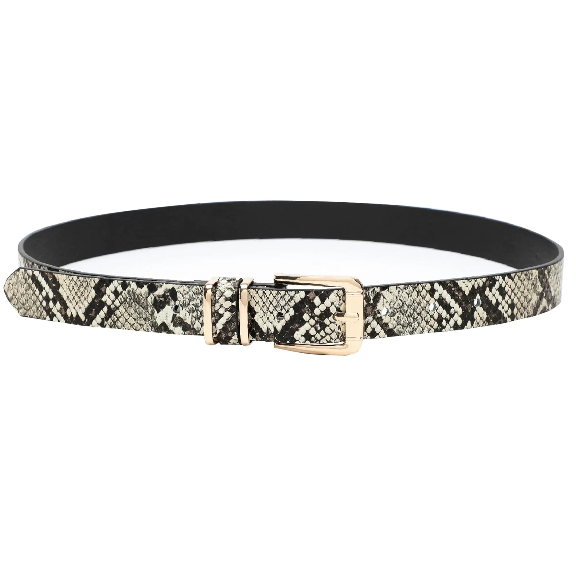 Earnda Chic Skinny Leather Belt for Dresses