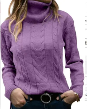 Ladies' Classic Cable-knit Turtleneck